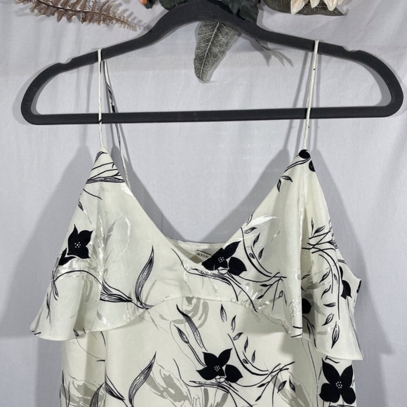 NWT $350 Alice + Olivia [ Medium ]‎ Bess Floral Jacquard Ruffle Slip Dress - Picture 10 of 13